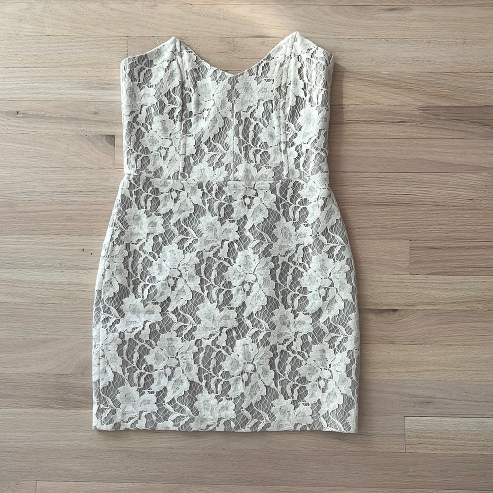 Mason strapless lace dress